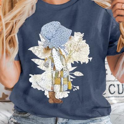TEMU Women's Plus-size Casual Top, Loose Short-sleeve T-shirt With Print. Image