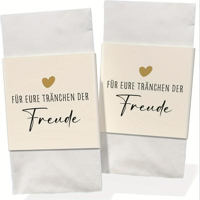 "TEMU 50pcs German " Tears" Handkerchief Covers With Adhesive Dots – Elegant Wedding Tissue Labels, Soft & Disposable, Bridal Showers, Parties, And Weddings, Wedding Accessories For Guests" Image