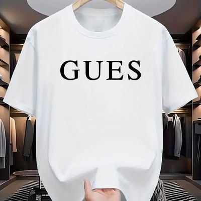 "TEMU [casual Chic] " " Print T-shirt For Men & Women - Casual Crew Neck, Short Sleeve, Comfortable Fit, Machine Washable - Versatile Summer Knit Tee, Allseasons Tshirt|urban Style Top|glossy Textur" Image