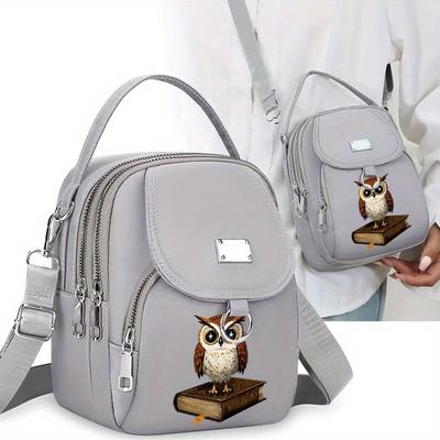 TEMU 1pc Chic Black Polyester Crossbody Bag With Whimsical - Versatile Shoulder & Handbag For Women, Ideal For Casual And Commuting, Purse Crossbody Image