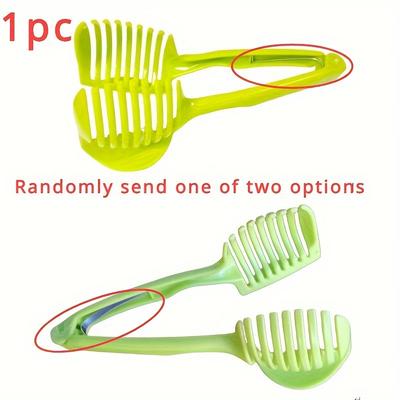 TEMU 1pc Tomato & Lemon Slicer Holder - Manual Handheld Round Fruit Clip, Egg Slicer Stand, Kitchen Gadget Tool With No Power Supply Needed, Fruit Preparation | Userfriendly Design | Durable Plastic Image