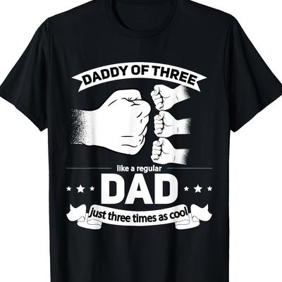 TEMU Festa Rega Dad Of 3 - Of 3 Fathers Day Dad Of 3 T-shirt Image