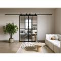 Porte scorrevole doppia esterno muro Alluminio e Vetro temperato 2 x H205 x L73 cm - WILDEN II