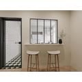 Vetrata stile industriale 120 x 105 cm in alluminio termolaccato nero - BAYVIEW