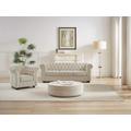 Divano 3 posti e poltrona in Velluto Beige - CHESTERFIELD