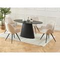 Set tavolo ANTELADA + 4 sedie GULSUN Nero e Beige