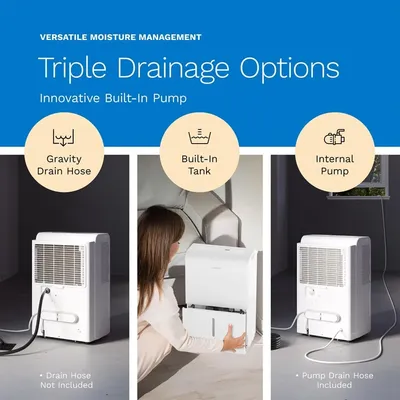 4500 Sq. Ft. WiFi-Enabled Dehumidifier with Pump - Superior Moisture Removal & Humidity Control for