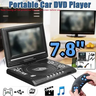 Top! 7.8 Inch 16:9 Widescreen 270° Rotatable LCD Screen Home Car TV DVD Player Portable VCD MP3