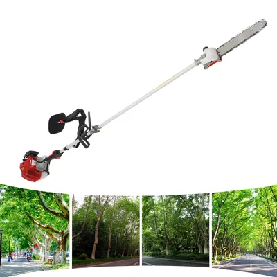 2-Stroke Garden Trimmer with Adjustable Pole – Efficient Trimming, Manganese Steel Chain, 1.25kw