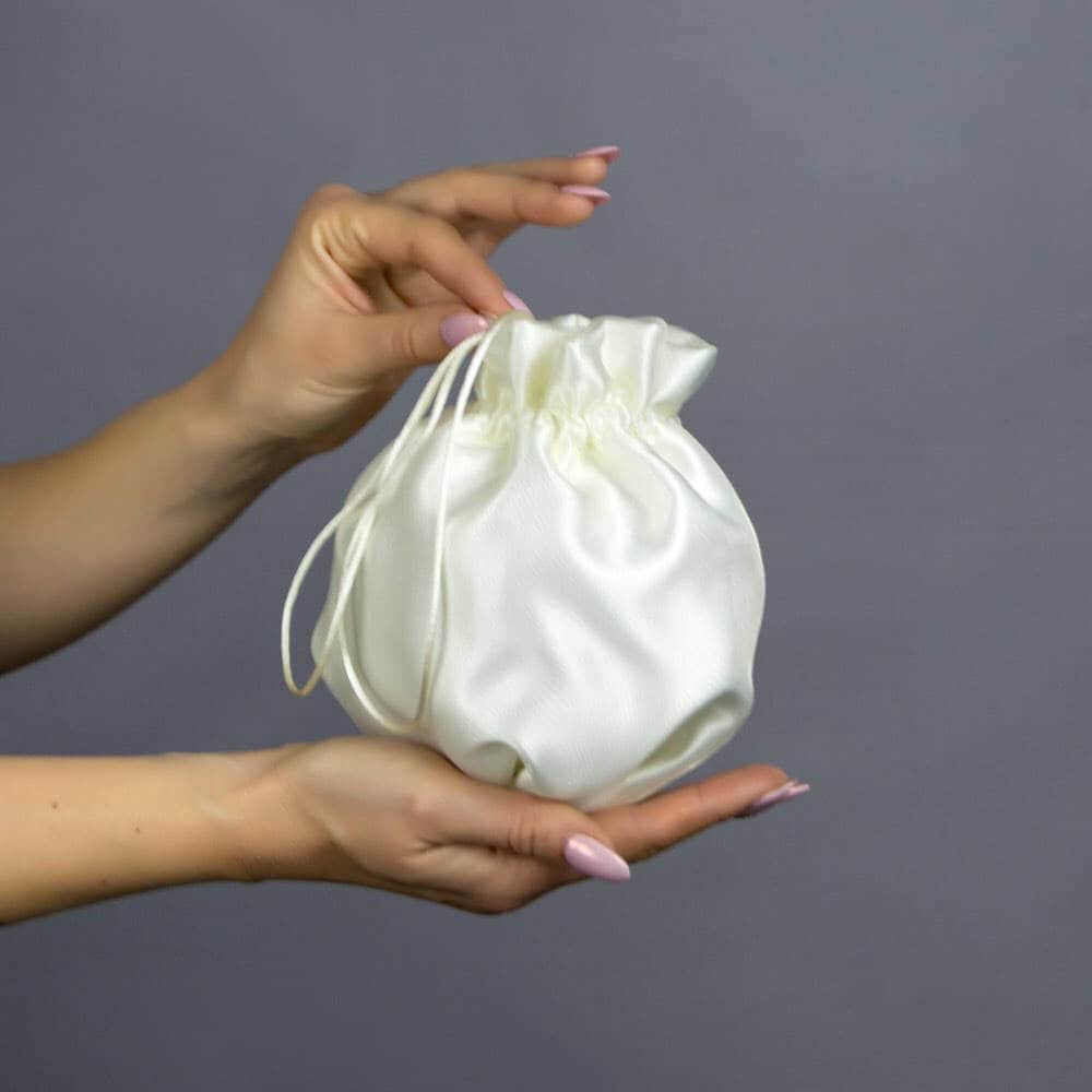 Borsa avorio, borsa in organza di raso avorio, borsetta avorio, pochette avorio, borsa da sposa, borsa da sposa, borsa per la comunione, borsa per il
