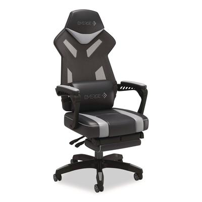 Emerge Vomax Bonded Leather Gaming Chair, Supports Up to 275 lb, 18.5" to 22.2" Seat Height, Black/Gray Back/Seat, Black Base (WLB61364) Each Emerge™