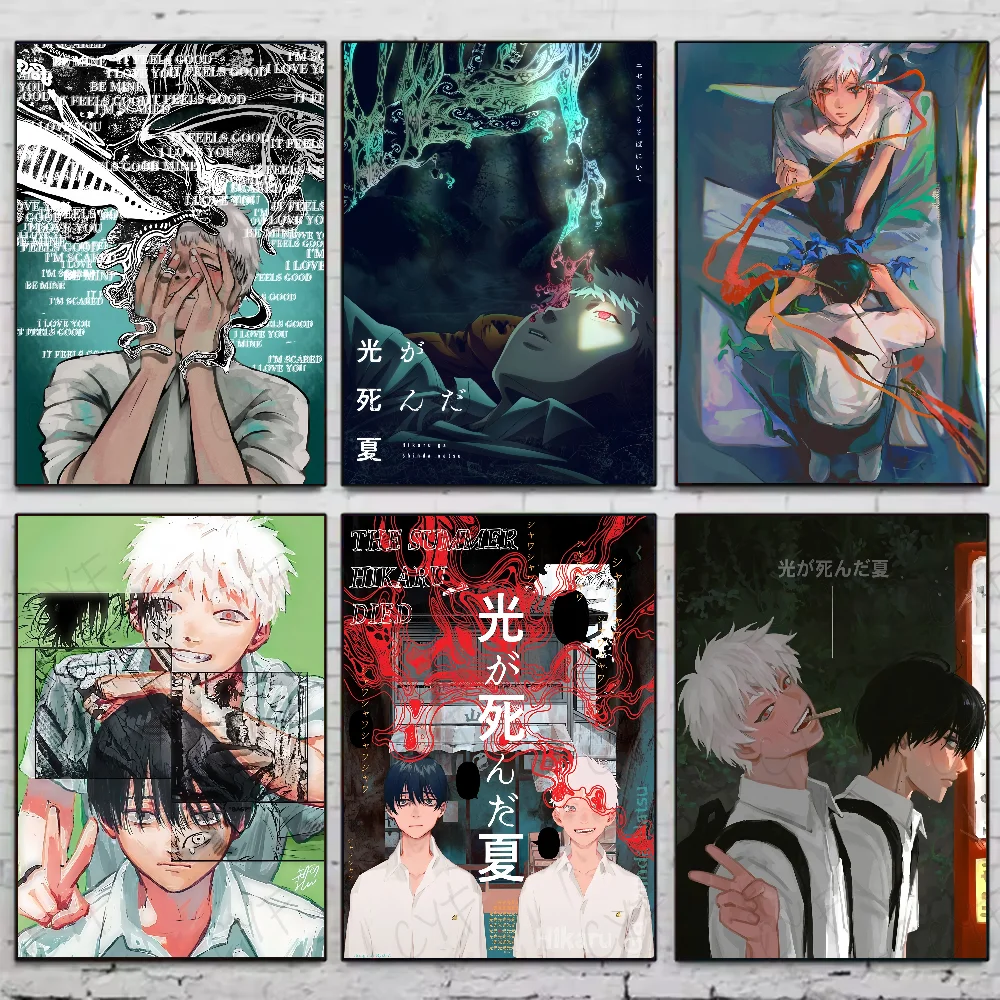 The Summer Hikaru Died Anime Poster, wasserdicht, Wandkunst-Aufkleber für Bar, Wohnzimmer, Vintage-Raumdekoration, hochwertiger Druck, Geschenk