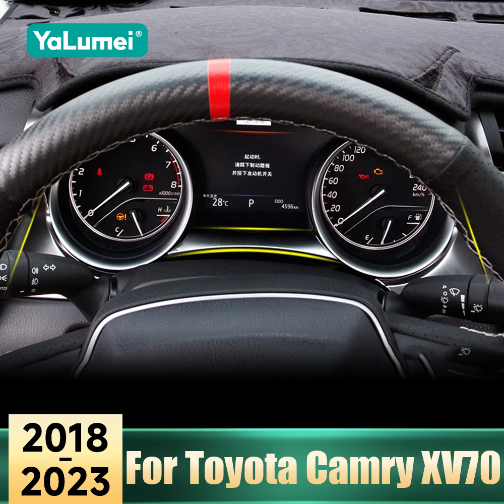 For Toyota Camry XV70 2018 2019 2020 2021 2022 2023 Car Dashboard Display Speedometer Gauge Cover Trim Stainless Sequin Sticker Image