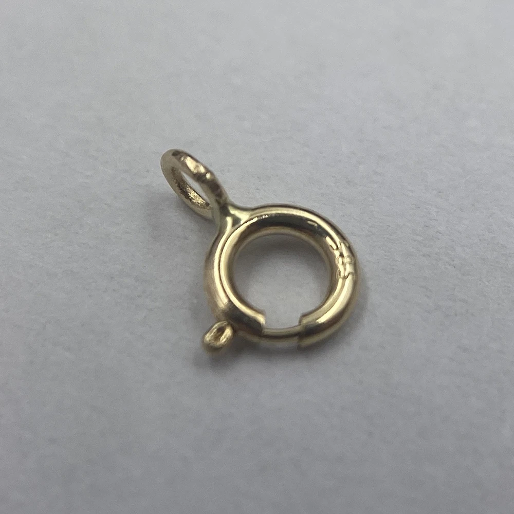 Halskette Armbänder Ketten Stecker Verschluss feiner Schmuck DIY Zubehör Ergebnisse 14k au585 Gold Feder ring Schlüssels chloss Image