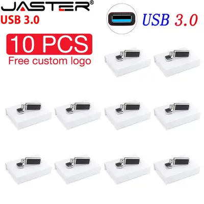 10 TEILE/LOS USB 3,0-Flash-Laufwerk 128 GB Kostenlose Individuelles Logo Leder Weiß Stift Laufwerke Image