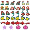 34 teile/satz Meerjungfrau Prinzessin Schuh Charms Cartoon Schuhe Zubehör Fit Clogs sandale Garten