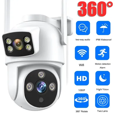 XVIM 8MP Dual Objektiv WiFi Kamera Drahtlose PTZ Kamera Motion Tracking Audio Video Monitor Nachtsicht Überwachung Sicherheit Kamera