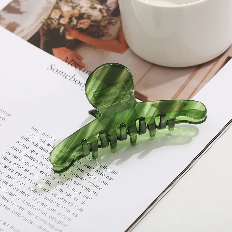 1 Stück Retro-Karamelllinien im koreanischen Stil, mittelgroßer Hai-Clip, High-End-Gefühl, Damen-Haarspange Image