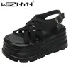 NEUE Sommer Sandalen Keil Heels Turnschuhe Frauen Strand Flip Flop 8 CM Hohe Plattform Casual Sandalen Atmungsaktive Wanderschuhe Hausschuhe 2025