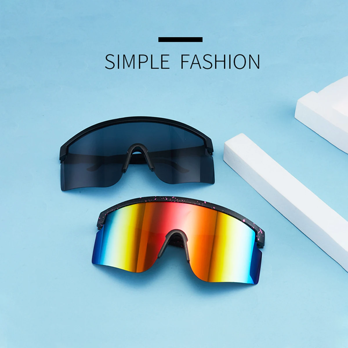 Marken designer übergroße Sonnenbrille Männer klassische Halb rahmen Spiegel Sonnenbrille für Frauen männliche Sport brille uv400 Image