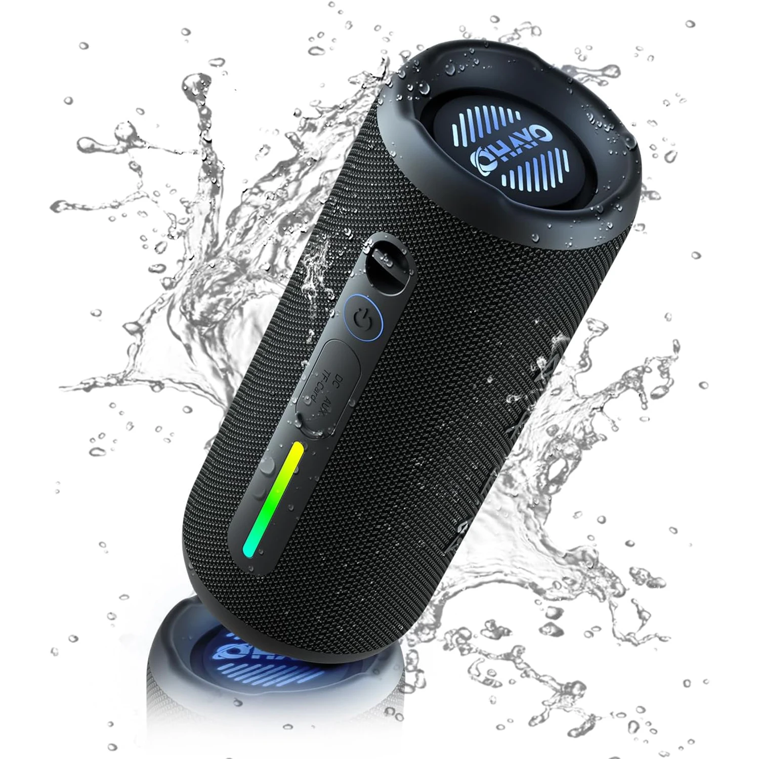 Ohayo Bluetooth-Lautsprecher kabellos, IP67 wasserdichter tragbarer Lautsprecher mit Lichtern, 24 W lauter Stereo-Sound, Geburtstagsgeschenke/Zuhause/Party Image