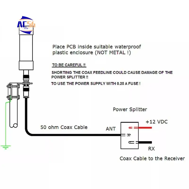 AC56-Shortwave Miniwhip Aktive Antenne 10KHZ bis 30MHZ Mini Whip LF VLF VHF SDR RX mit tragbarem Kabel Image