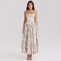 Suninheart – vêtements d'été pour femmes, robe mi-longue élégante, imprimé Floral blanc, robe de vacances, nouvel arrivage 2025