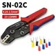 SN-02C Strumento per crimpare cavi Connettori elettrici per cavi isolati Crimp-Butt, anelli, forcelle, terminali Capicorda