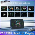 Indicatore di velocità per auto Computer di bordo P12 OBD2 HUD Head Up Display Contagiri digitale intelligente Tachimetro ECT Temperatura acqua olio