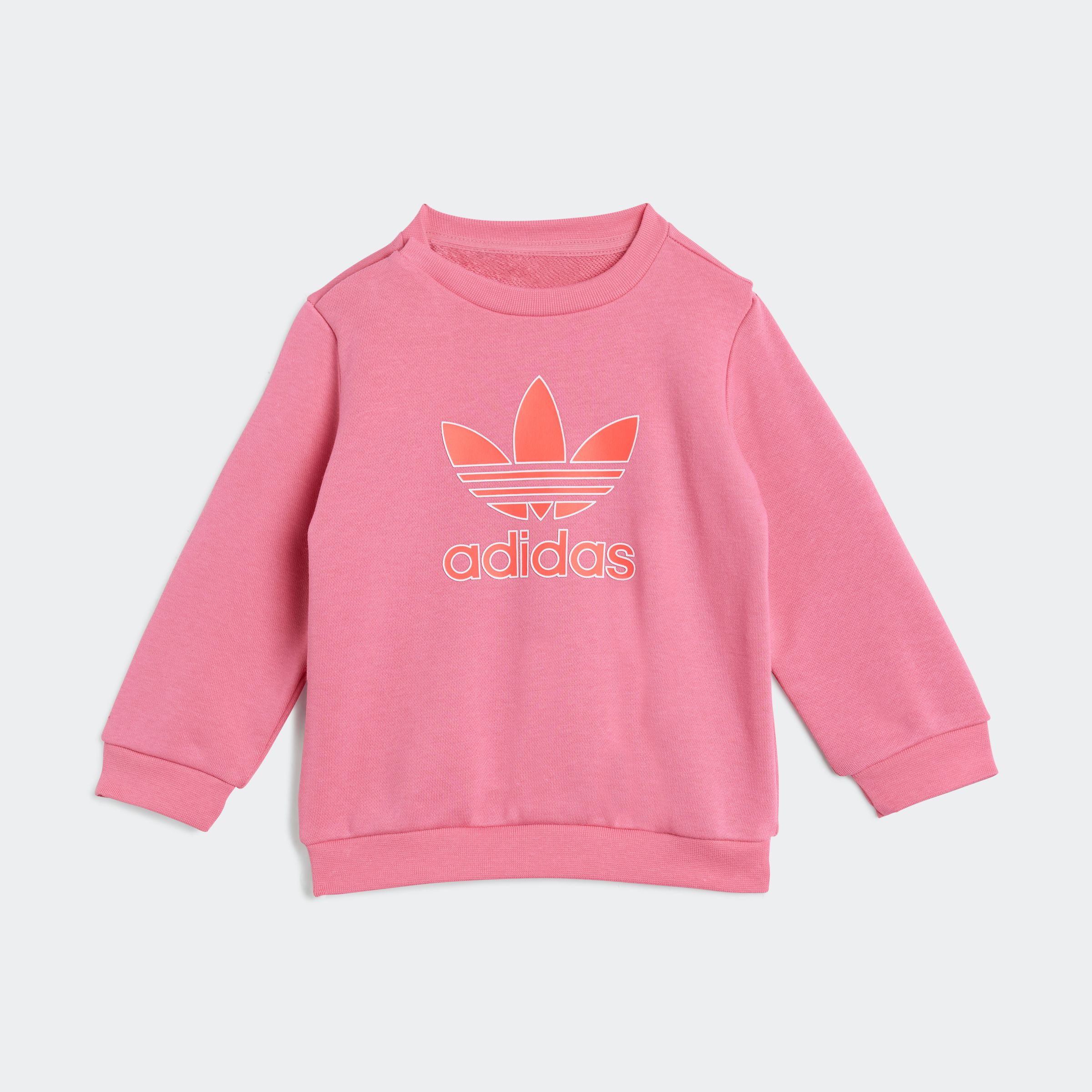 Trainingsanzug ADIDAS ORIGINALS "CREW SET", Kinder, Gr. 68, rosa (pink fusion, lucid rot), Obermaterial: 70% Baumwolle, 30% Polyester, Sportanzüge Image