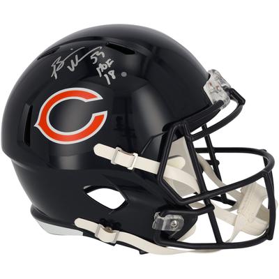 Brian Urlacher Chicago Bears signierter Riddell Speed Replica-Helm mit „HOF 18“-Aufschrift Image