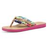 Zehentrenner TAMARIS "AVRIL", Damen, Gr. 42 (8), grün (grün kombiniert), Textil, Lederimitat, sportlich, Schuhe, Sommerschuh, Flats, Schlappen mit T-Logoanhänger