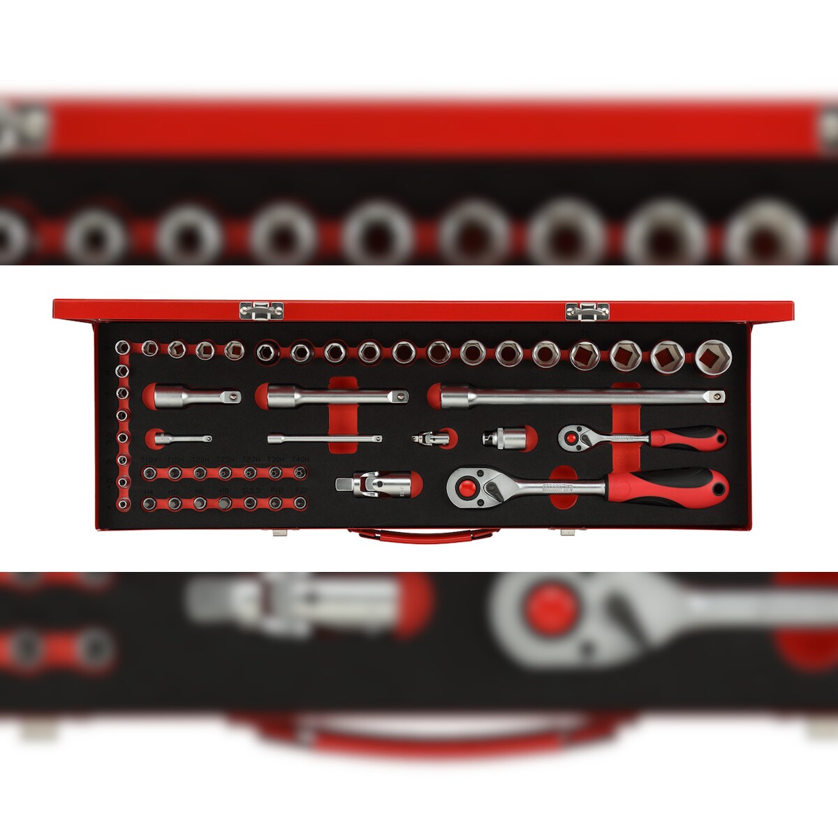 GEDORE red Steckschlüssel-Satz 1/4"+1/2" 49-teilig, R46004049 Image