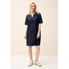 Sommerkleid CECIL, Damen, Gr. XXL (46), US-Größen, blau (universal blau), Stoff, 100% Leinen, unifarben, casual, normal kniefrei, V-Ausschnitt, Halbarm abgesteppt, Kleider, in Unifarbe