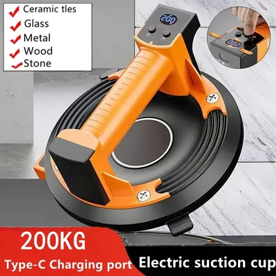 Power Electric Vacuum Air Pump Suction Cup Type-C Charging Tile Fixing Tool Suction 200kg Electric Glass Handling Suction Lifter