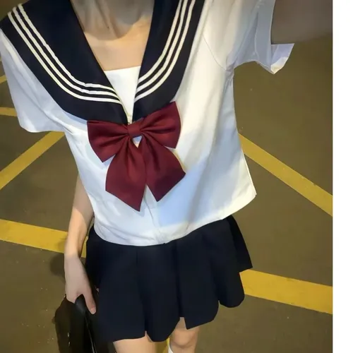 plus Size School orm Set Sailor Suit JK Student Outfit ort Skirt College Sle Fat MM Adorable Girl Anime Cosplay Ensemble