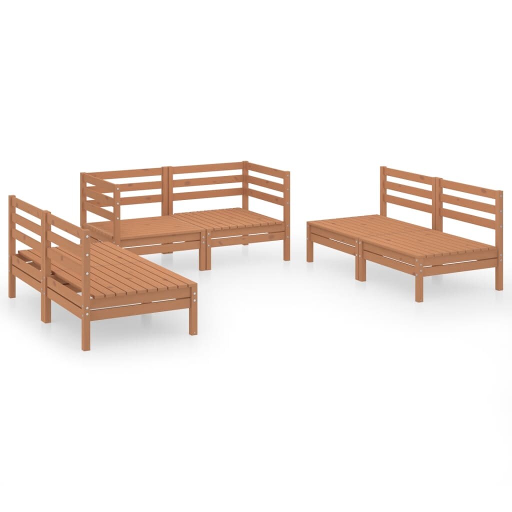 vidaXL 6-tlg. Garten-Lounge-Set Honigbraun Massivholz Kiefer Image