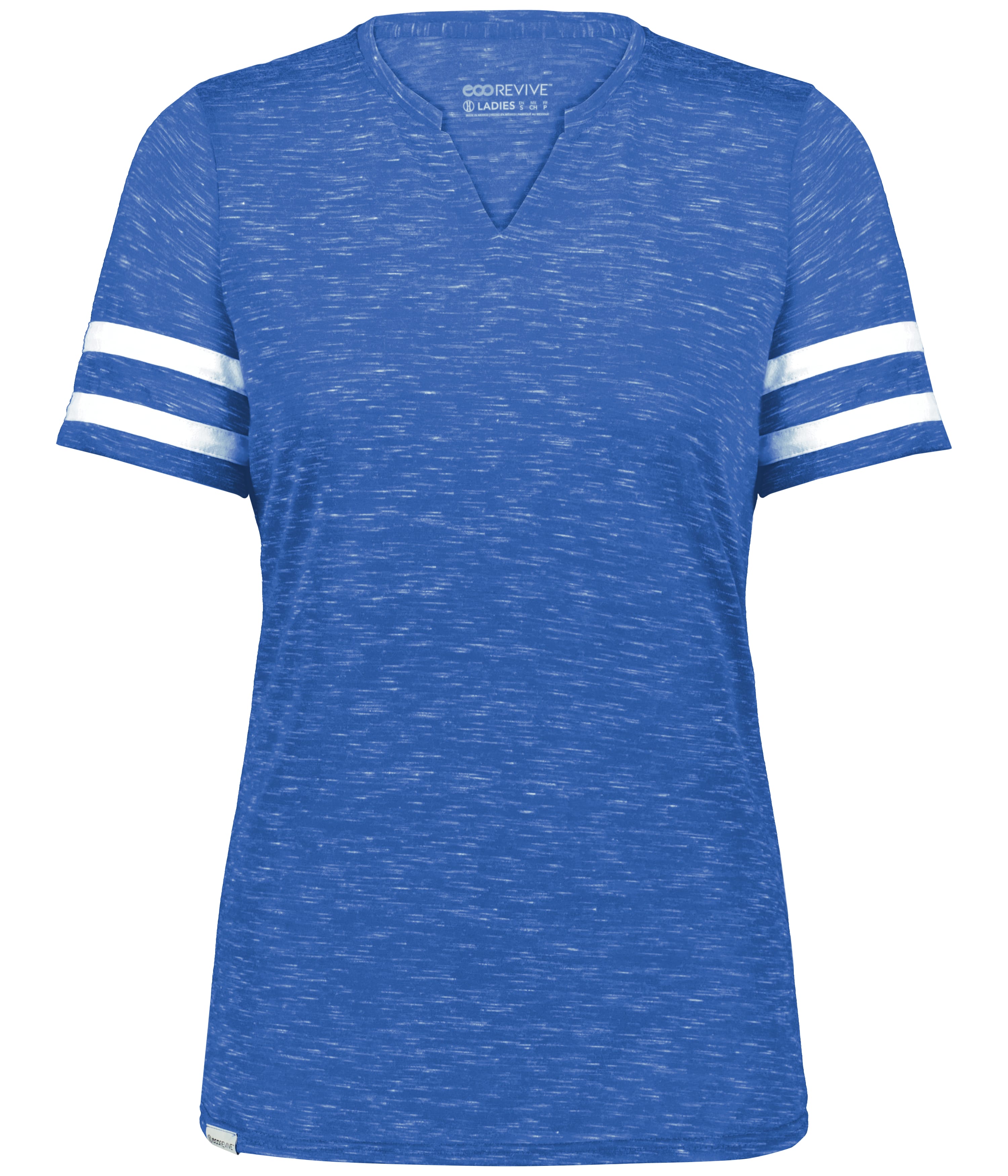 Holloway 223345 Girls Monterey Top in Royal Blue Heather/White size Large | Polyester Blend