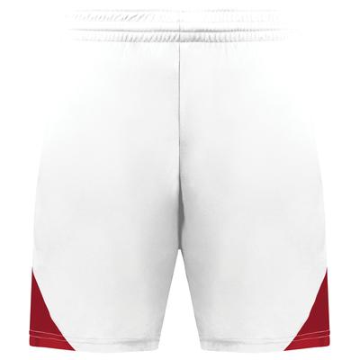 Augusta Sportswear 1736 Step-Back Modern Fit Basketball Shorts in White/Red size 2XL | Polyester