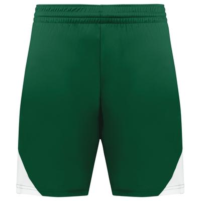 Augusta Sportswear 1736 Step-Back Modern Fit Basketball Shorts in Dark Green/White size Medium | Polyester