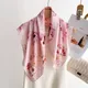 68cm Lily of The Valley Scarf Women's Spring and Summer Thin Imitation Silk Square Scarf High-end Temperament Small Scarfs Shawl
