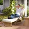 Outsunny Foldable Rattan Garden Recliner Chair w/ Cushion, Footrest, Beige