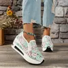 2025 Stickerei Frauen Turnschuhe Plattform Faulenzer Plus Größe 44 Frauen Schuhe Mesh Spitze