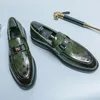 Heißer Verkauf Mode Grün männer Kleid Schuhe Größe 38-45 Casual Business Schuhe Männer Slip-on Leder