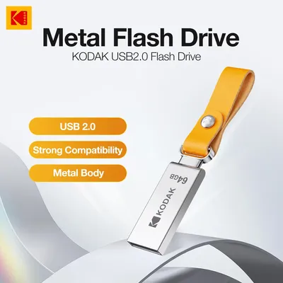 KODAK USB-Flash-Laufwerk USB2.0 Pendrive Mini U Disk Memory Stick 128 GB 64 GB 32 GB USB-Speicherschlüssel für PC mit Ledergeschenk Image