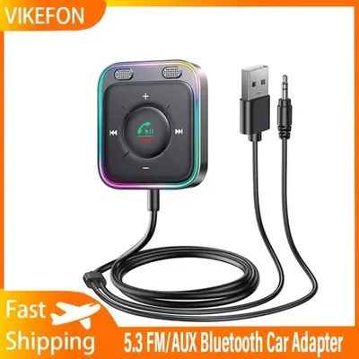 Bluetooth 5.3 FM/AUX Bluetooth-Autoadapter, 【Lüftungslüftungsinstallation und Bass-Boost】 3,5 mm USB AUX Bluetooth-Empfänger Autoradio