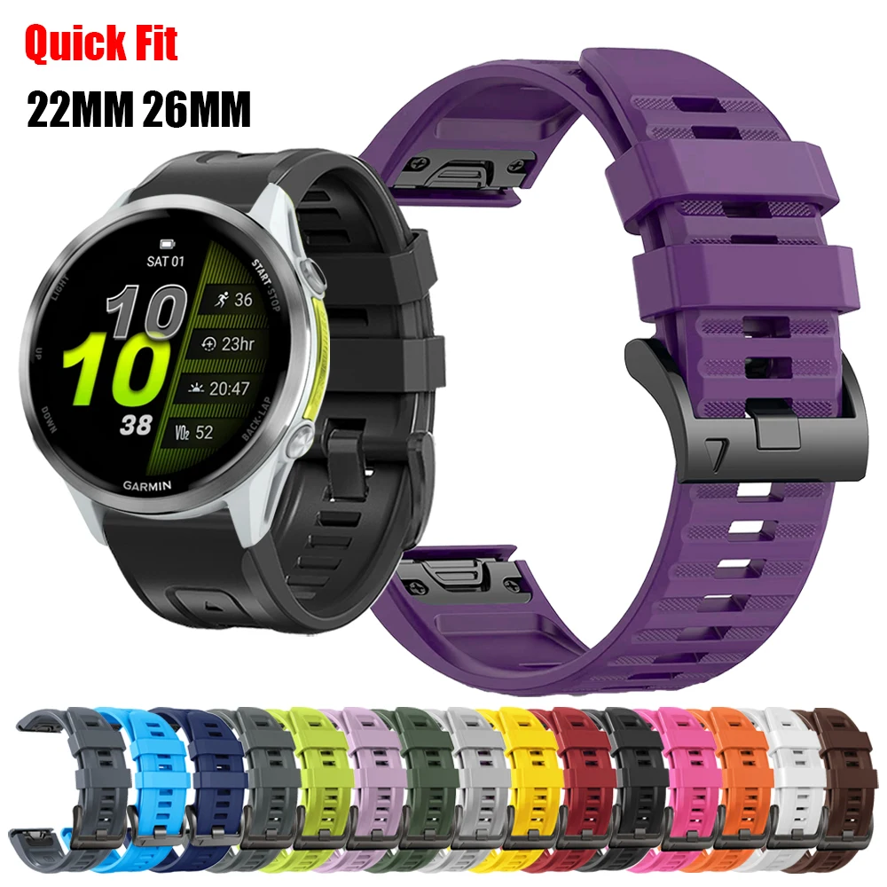 22 mm 26 mm Quickfit weiches Silikonband für Garmin Fenix 8X 7X E 6X 5 Armband Forerunner 970 955 965/Quatix/Tactix/Enduro 3 Armband Image