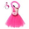 Kinder Cosplay Rosa Flamingo Bühnenkostüme Mädchen Geburtstag Party Poncho Tier Spielen Cos Kostüm