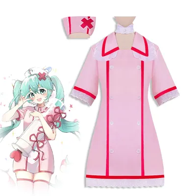 Anime LIEBE WARD Doktor Miku Cosplay Kostüm Erwachsene Frauen Kleid Hut Sexy Krankenschwester Image