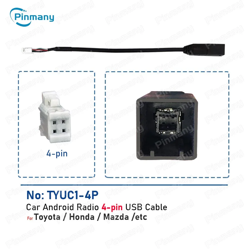 Auto Android Radio Audio Stecker TYUC1 4 6 Pin USB Kabelbaum Kabel Stereo Buchse Adapter für Toyota Honda Mazda Image